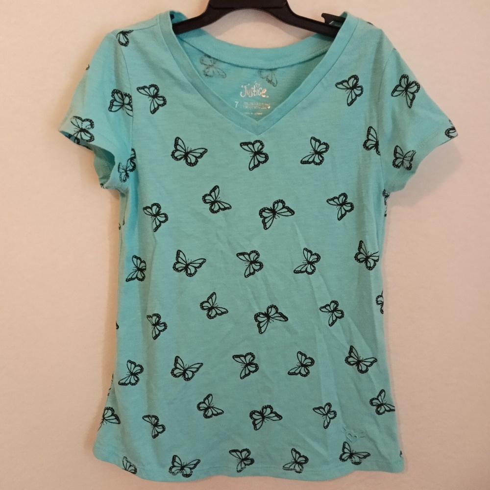 Justice butterfly shirt size 7